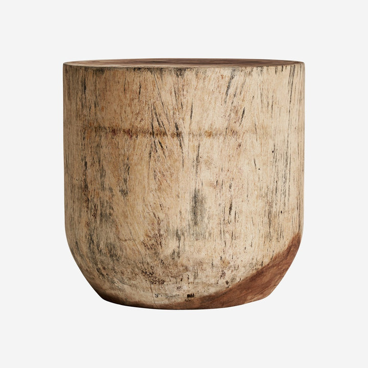Mesa auxiliar de madera tropical en color marrón envejecido 50 x 47 cm