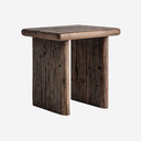Mesa auxiliar de madera tropical en color marrón envejecido 60 x 65 cm