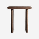 Mesa auxiliar de madera tropical en color marrón envejecido 60 x 65 cm