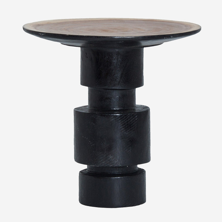 Mesa auxiliar de madera tropical en color negro