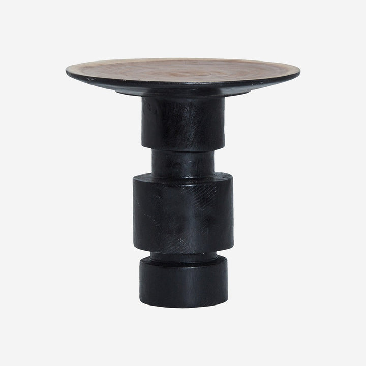 Mesa auxiliar de madera tropical en color negro