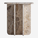 Mesa auxiliar de mármol en color beige 46 x 38 x 52 cm