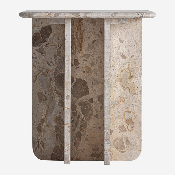 Mesa auxiliar de mármol en color beige 46 x 38 x 52 cm