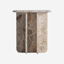 Mesa auxiliar de mármol en color beige 46 x 38 x 52 cm