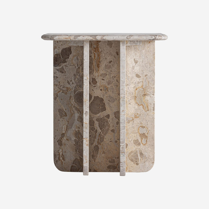Mesa auxiliar de mármol en color beige 46 x 38 x 52 cm