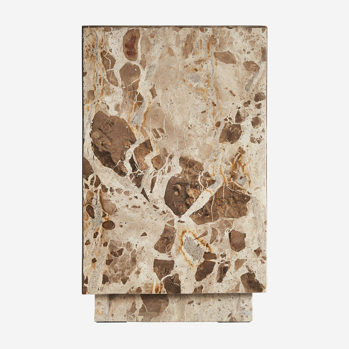Mesa auxiliar de mármol en color beige de inspiración art déco