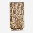 Mesa auxiliar de mármol en color beige de inspiración art déco – 30 x 30 x 59 cm