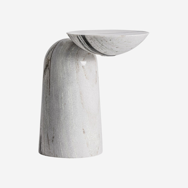 Mesa auxiliar de mármol en color blanco