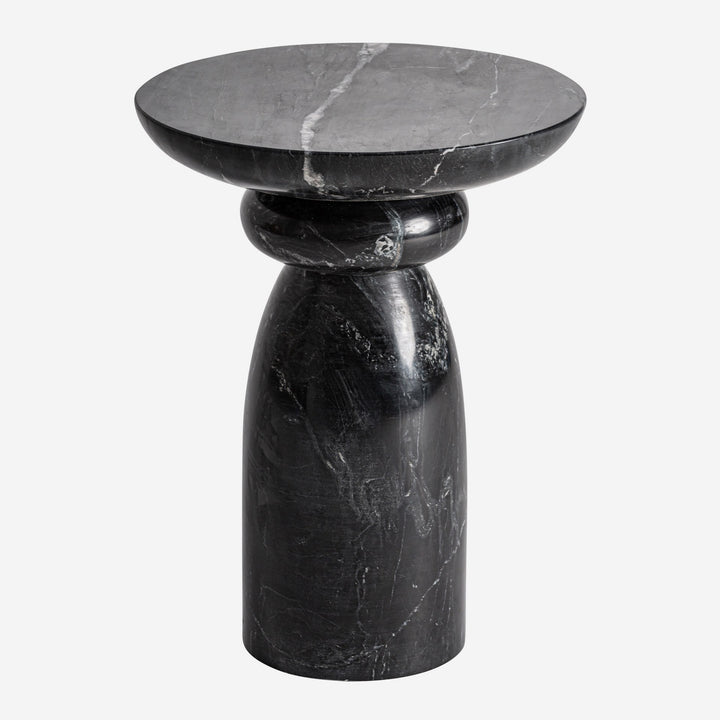Mesa auxiliar de mármol en color negro