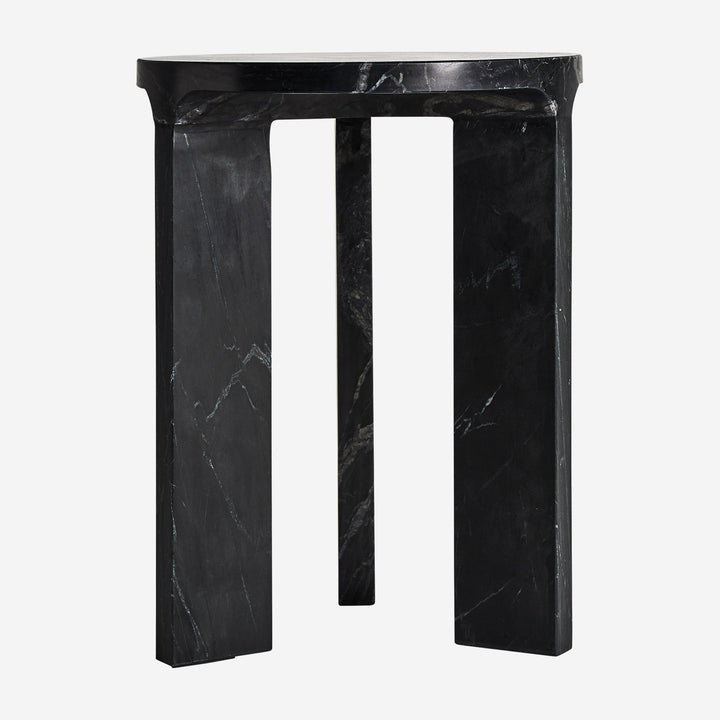 Mesa auxiliar de mármol en color negro mate 35 x 47 cm