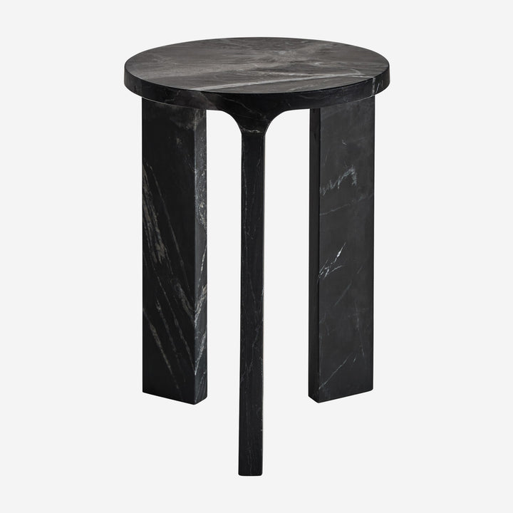 Mesa auxiliar de mármol en color negro mate 35 x 47 cm