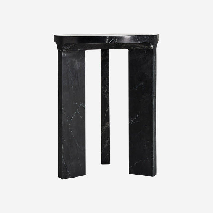 Mesa auxiliar de mármol en color negro mate 35 x 47 cm