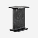 Mesa auxiliar de mármol en color negro mate 38 x 30 x 51 cm