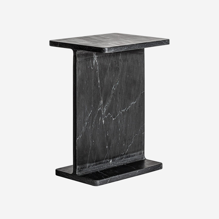 Mesa auxiliar de mármol en color negro mate 38 x 30 x 51 cm