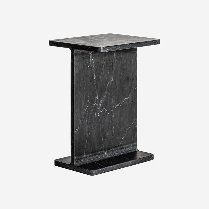 Mesa auxiliar de mármol en color negro mate 38 x 30 x 51 cm