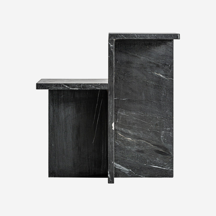 Mesa auxiliar de mármol en color negro mate 51 x 25 x 53 cm
