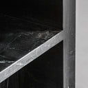 Mesa auxiliar de mármol en color negro mate 51 x 25 x 53 cm – detalle
