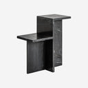 Mesa auxiliar de mármol en color negro mate 51 x 25 x 53 cm