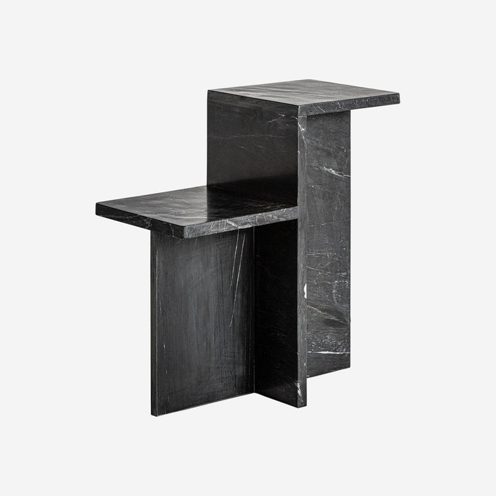 Mesa auxiliar de mármol en color negro mate 51 x 25 x 53 cm