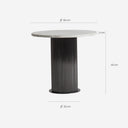 Mesa auxiliar de mármol sintético y acero en color blanco