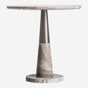 Mesa auxiliar de mármol y hierro en tonos neutros 60 x 61 cm