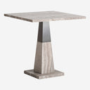 Mesa auxiliar de mármol y hierro en tonos neutros 60 x 62 cm
