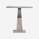 Mesa auxiliar de mármol y hierro en tonos neutros 60 x 62 cm