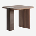 Mesa auxiliar de MDF y chapa de roble en color chocolate brillo