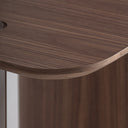 Mesa auxiliar de MDF y chapa de roble en color chocolate brillo – detalle