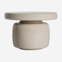 Mesa auxiliar de MDF y fibra de vidrio en color crema