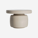 Mesa auxiliar de MDF y fibra de vidrio en color crema