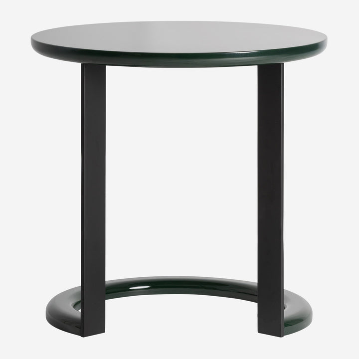 Mesa auxiliar de MDF y hierro en color verde lacado