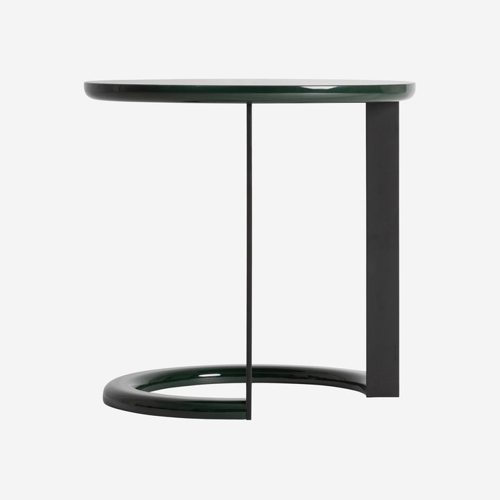 Mesa auxiliar de MDF y hierro en color verde lacado