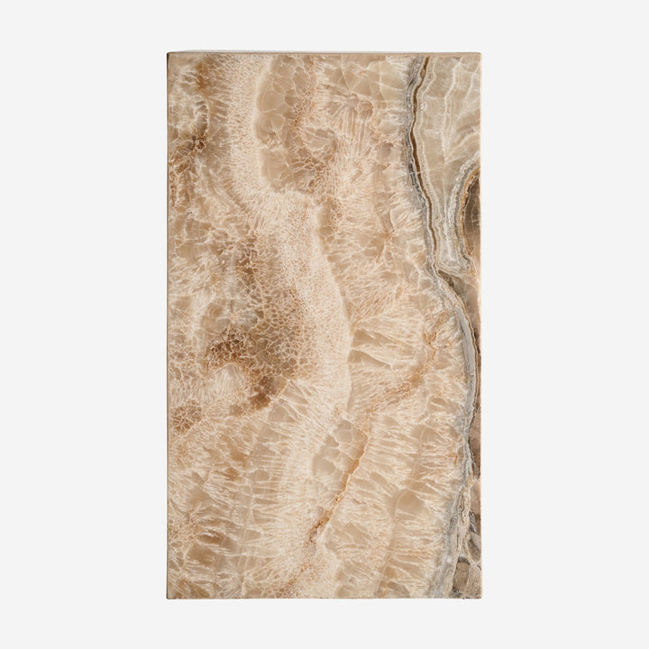 Mesa auxiliar de ónix en color beige