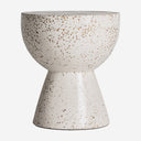 Mesa auxiliar de terrazo en color blanco 38 x 45 cm