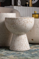 Mesa auxiliar de terrazo en color blanco 38 x 45 cm – detalle