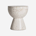 Mesa auxiliar de terrazo en color blanco 38 x 45 cm