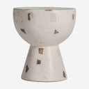 Mesa auxiliar de terrazo en color blanco 40 x 44 cm