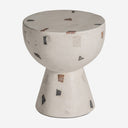 Mesa auxiliar de terrazo en color blanco 40 x 44 cm