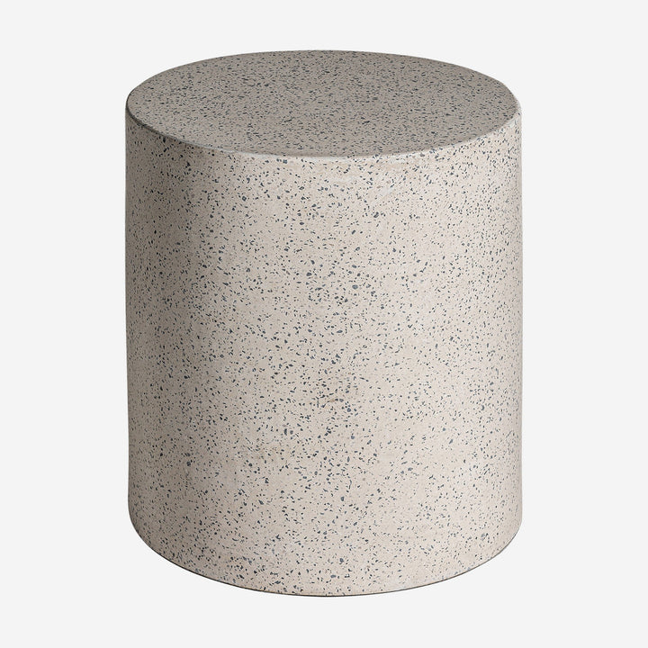 Mesa auxiliar de terrazo en color blanco 40 x 50 cm
