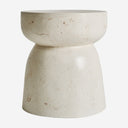 Mesa auxiliar de terrazo en color blanco roto 40 x 47 cm