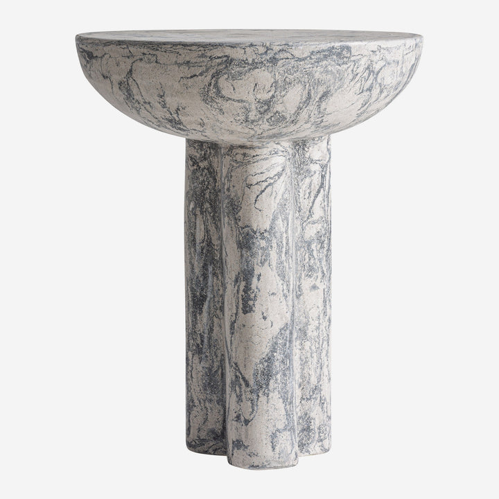 Mesa auxiliar de terrazo en color gris