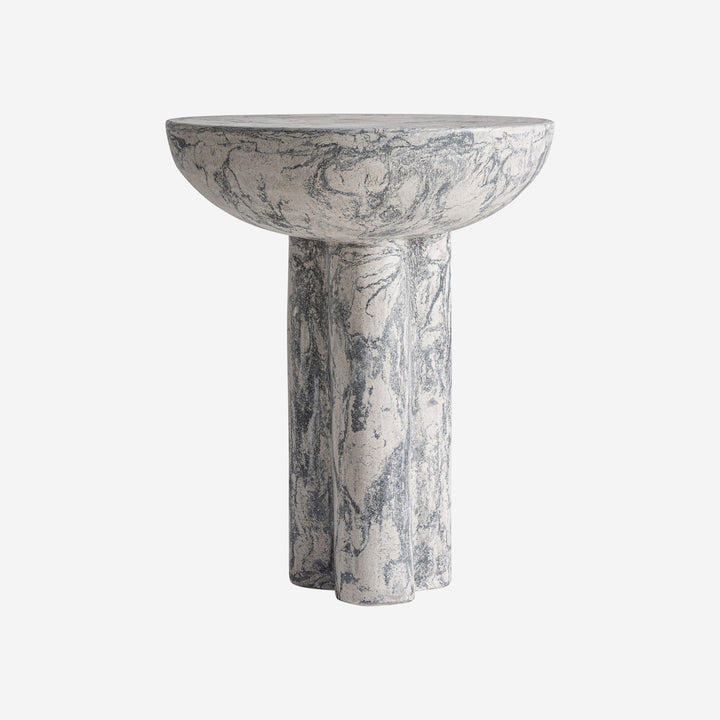 Mesa auxiliar de terrazo en color gris