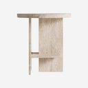 Mesa auxiliar de travertino en color beige 50 x 55 cm