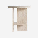 Mesa auxiliar de travertino en color beige 50 x 55 cm