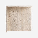 Mesa auxiliar de travertino en color beige mate