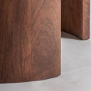 Mesa auxiliar de travertino y madera de mango en color beige mate 50 x 46 x 56 cm – detalle