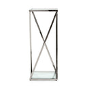 Mesa auxiliar redonda de cristal plateada, 35 x 35 cm, foto de producto (2)