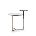 Mesa auxiliar de cristal plateada, 58 x 45 cm, foto de producto