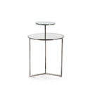 Mesa auxiliar de cristal plateada, 58 x 45 cm, foto de producto (2)